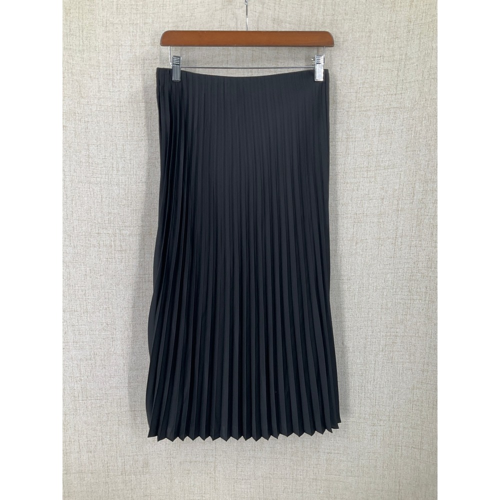 J.Crew Pleated Midi Skirt Women XS Black Elastic Waist Flowy Timeless Whimsigoth